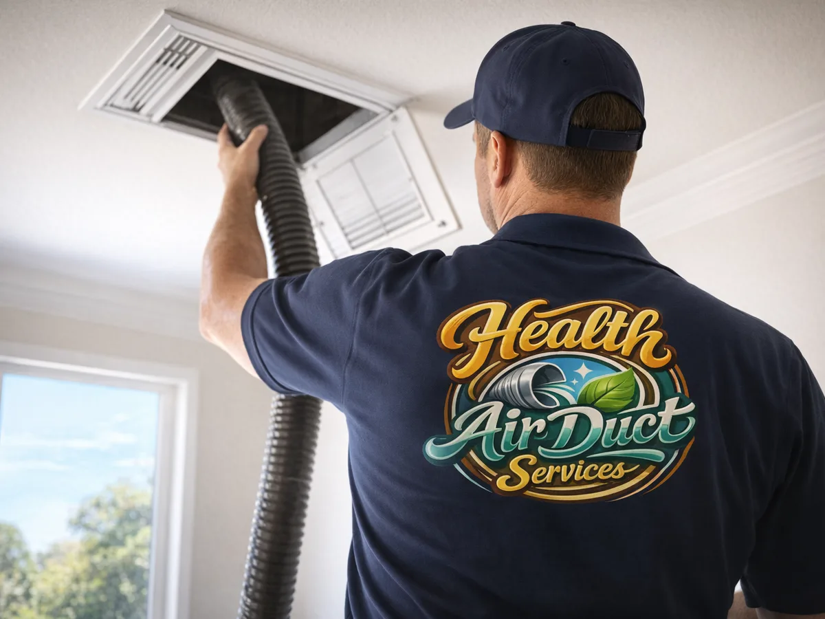 air duct cleaning technician on the job in Elk Grove, CA
